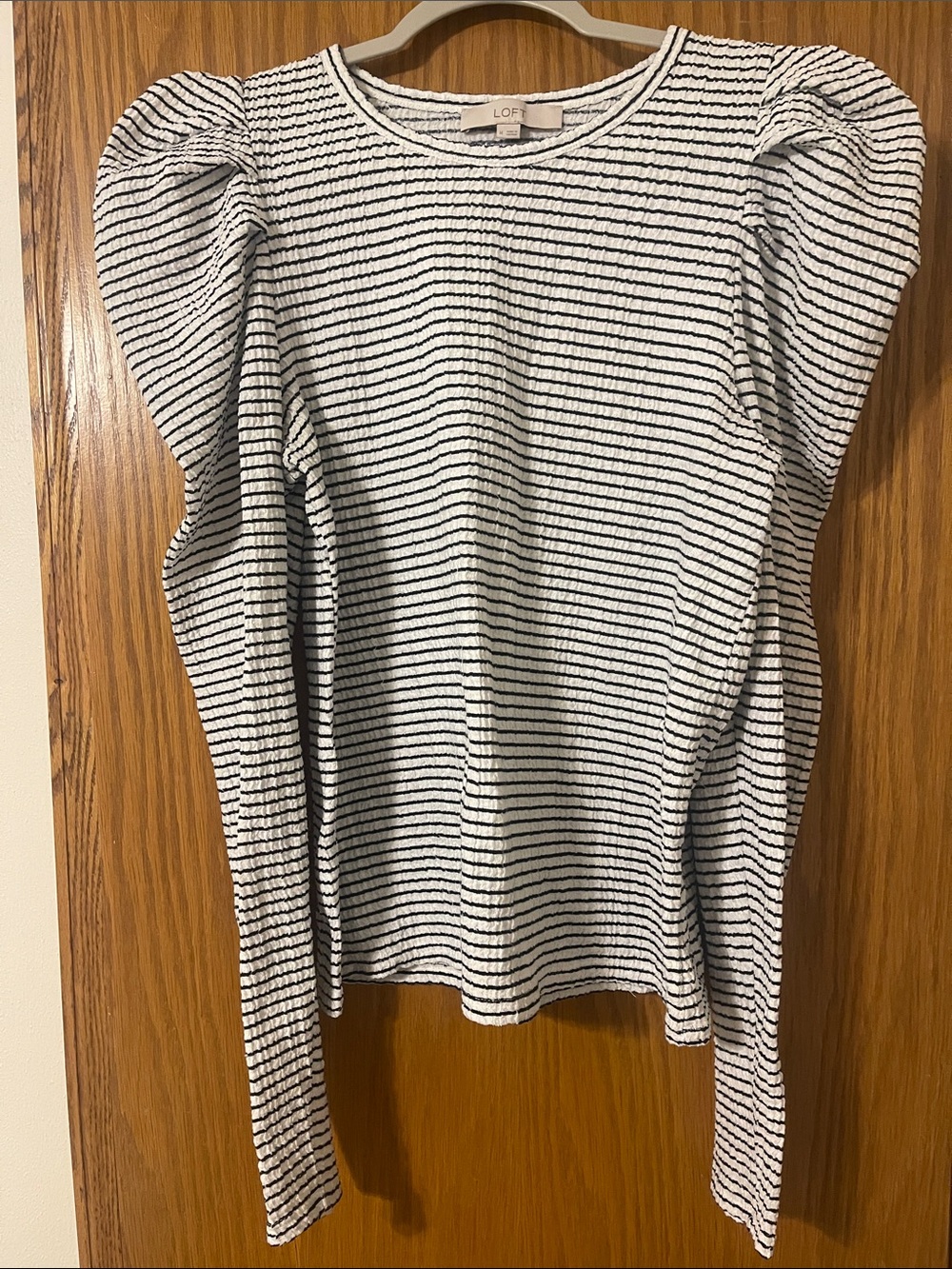 Loft Blue Striped Long Sleeve Shirt